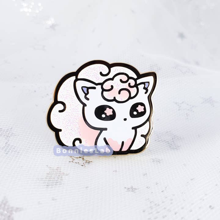 Bonnies Lab - Wholesale Lapel Pin/Button - Shiny Alolan Vulpix Enamel Pin