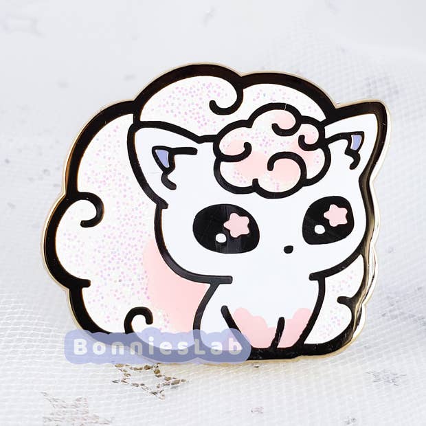 Shiny Alolan Vulpix Enamel Pin for wholesale by Bonnies Lab