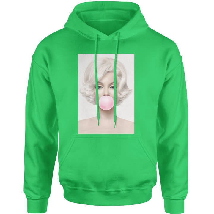 Expression Tees - Wholesale Hoodie - Unisex - Marilyn Monroe Pink Bubble Gum Adult Hoodie Sweatshirt