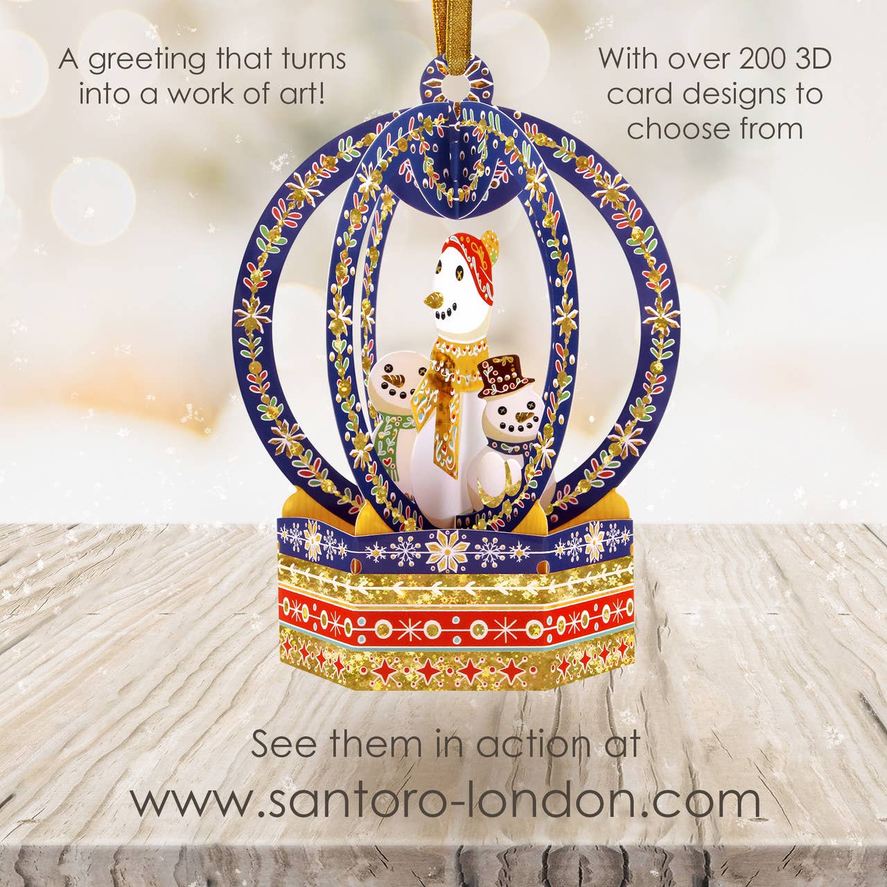 Santoro London – wholesale Christmas decoration – BL009 – Baubles - Snow Globe - Snowmen4