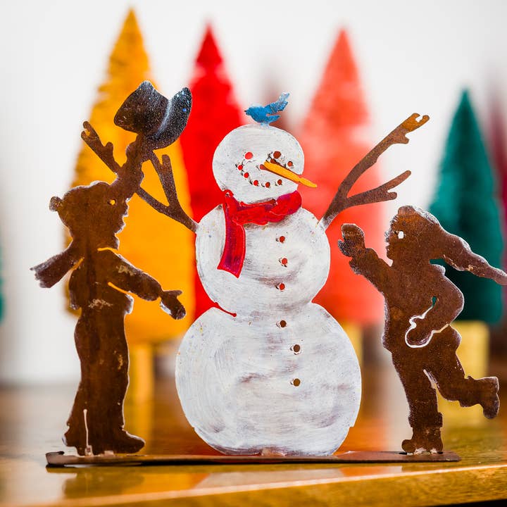 Elegant Garden Design – Großhandel Weihnachtsschmuck – Schneemann und Kinder Pop-Up - Gemalt1