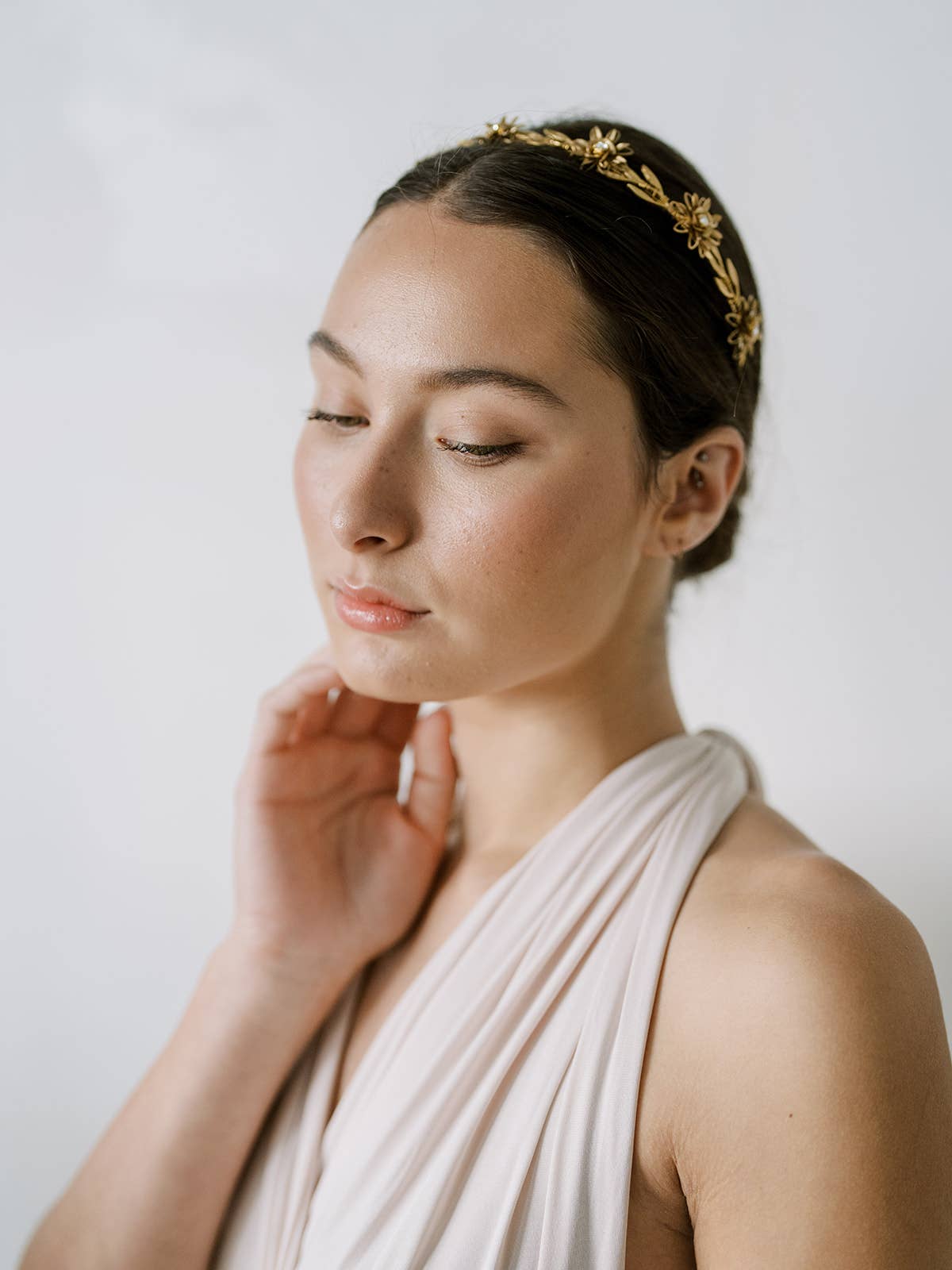 Acute Designs – wholesale Fashion headband – women's – Tiny Floral Vine Gold Headband, Crown, Hairpiece, Wedding8