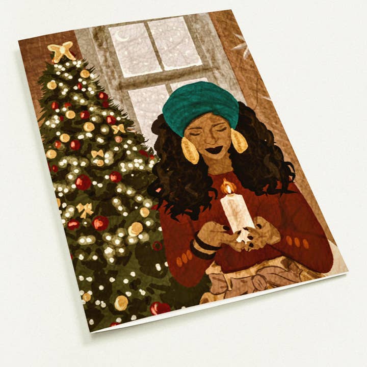 Noite Silenciosa Africana de Natal - Cartão de Saudação Preta Estações por atacado de Organique Rita | Art Prints & Stationary