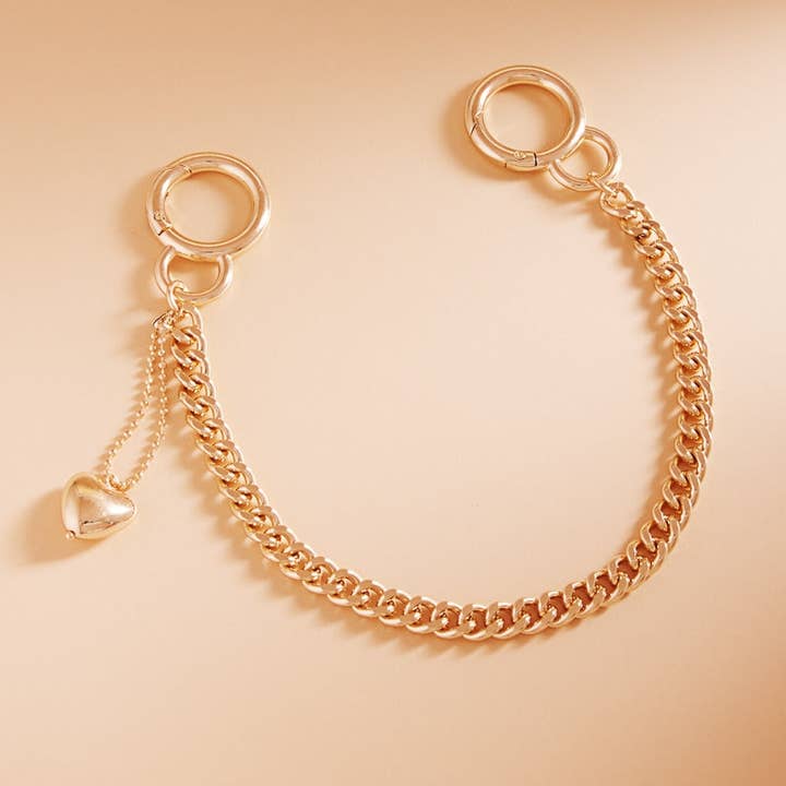 GD Metal Chain With Heart Bag Charm Keychain for wholesale on Faire