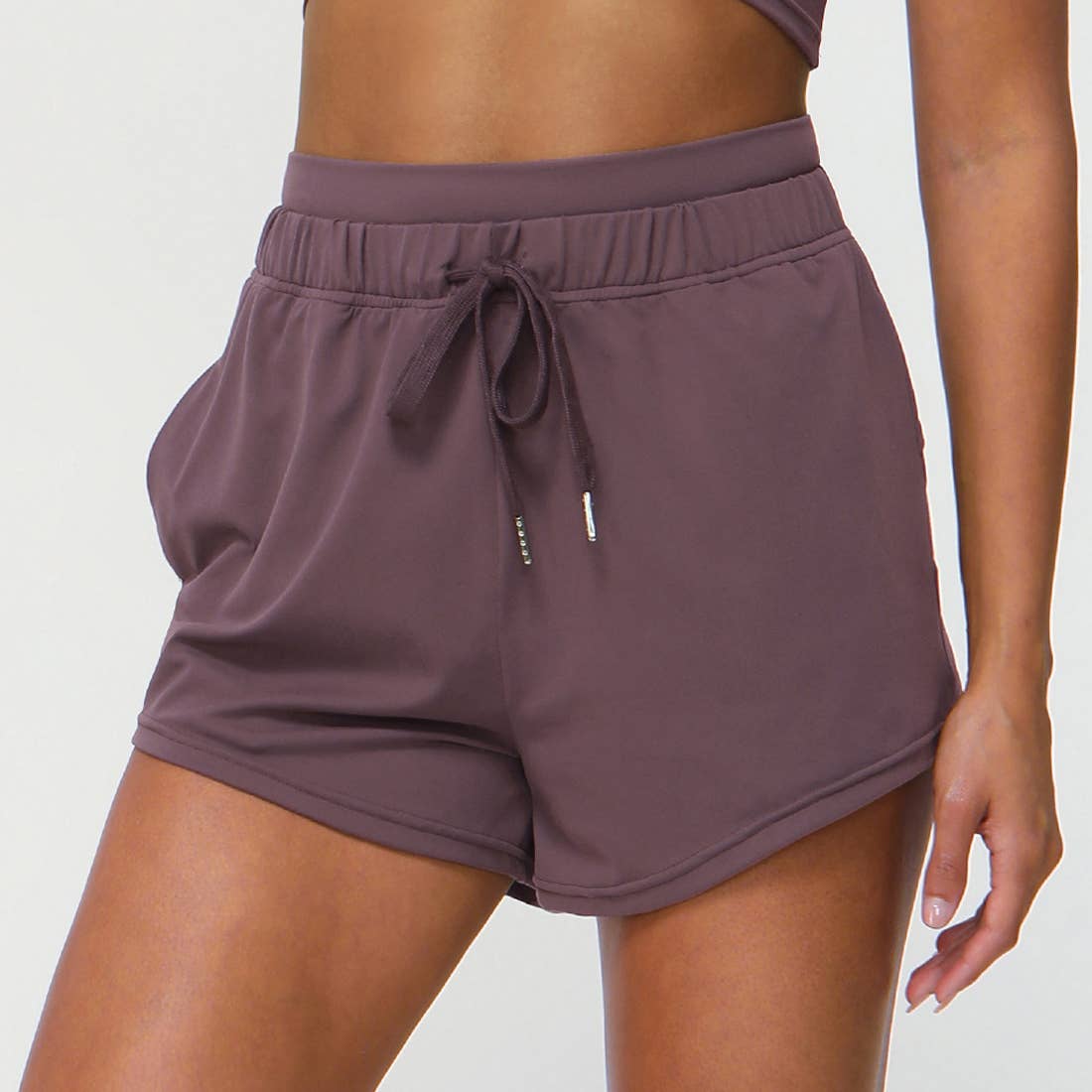 Sodalemon - Wholesale Athletic Shorts - Women's - Sport Fitness Drawstring Side Pocket Athletic Shorts0