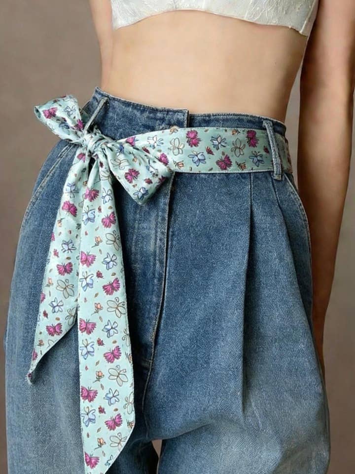 D2026-69-71 Band berör tryckt siden med fjärilsmönster för wholesale av LINETA