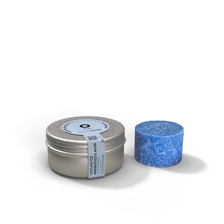 Vegan DS Prebiotics & Aloe Solid Shampoo Handmade 63g for wholesale by Aegean Beauty