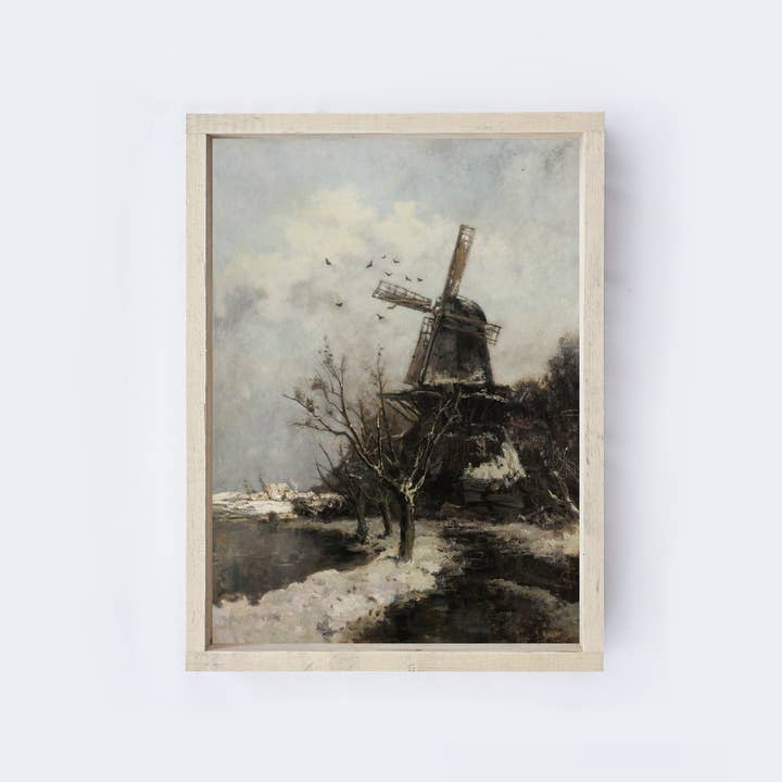 Hoekstra Decor - Wholesale Art Print - Vintage Print Framed | Dutch Windmill Landscape A01