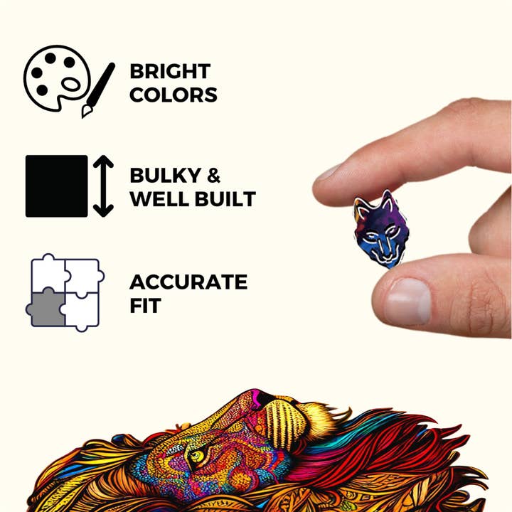 Crafthub - Wholesale Puzzle - Adult - Majestic Lion Wooden Jigsaw Puzzle | Eco-Friendly1