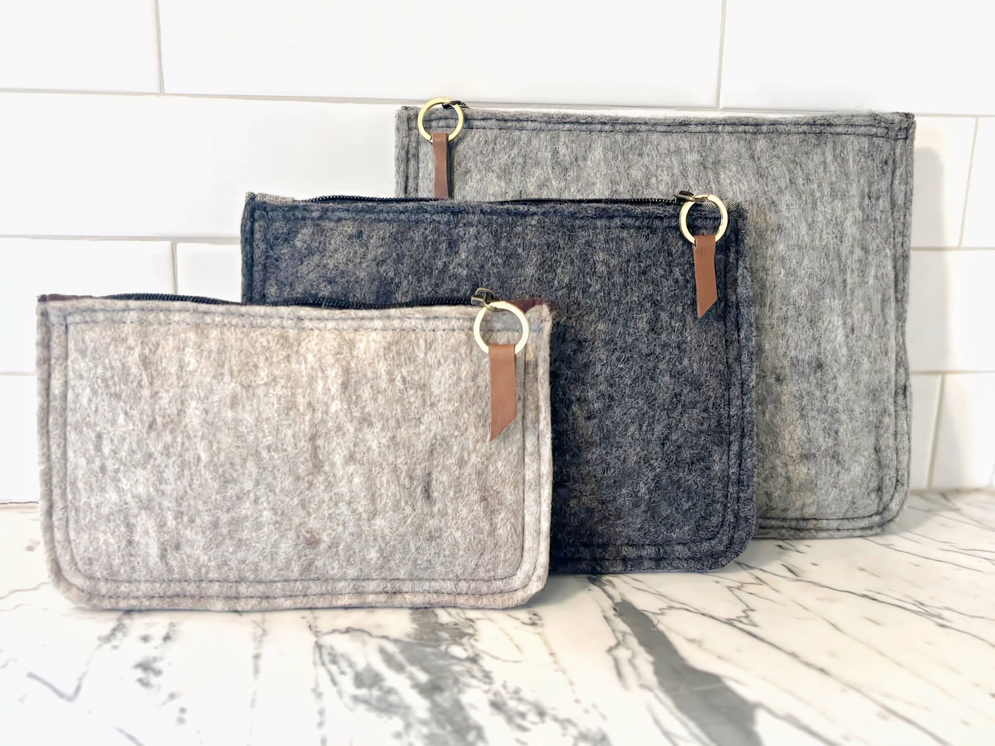 Fibres of Life - Wool & Felt - Wholesale Pouch - Women's - Modern 2-Tone Pouch Mixed Size Bundle3