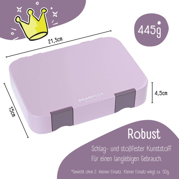 BEARFOOT - Wholesale Lunch Bag/Box - Kids - Children's lunch box with compartments, lunch box, bento box - purple5