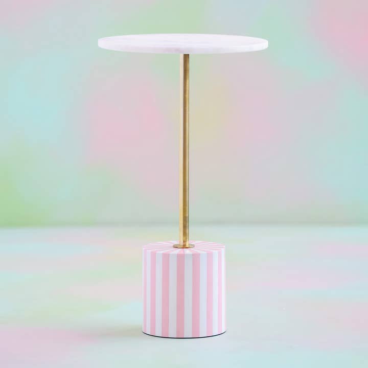 Glitterville Pink & Marble Table, Sm, 13"W x 22"H for wholesale by Glitterville