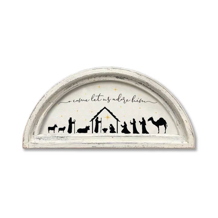 FRAMED CANVAS NATIVITY COME LET US ADORE HIM for wholesale by Jarmz Designs