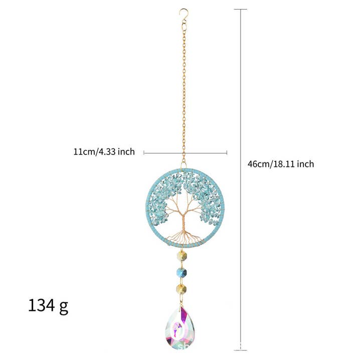 Dipped Shop - Wholesale Suncatcher - Tree Colorful Stone Crystal Home Hangings DP25A9213