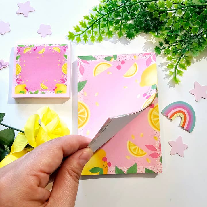 Jennyray illustrations - Wholesale Notepad - Lemon pink Notepads2