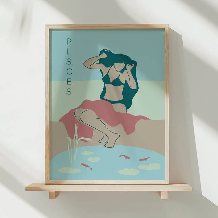 Pisces by The Hands Art Print A5 A4 Horoscope for wholesale by The Hands