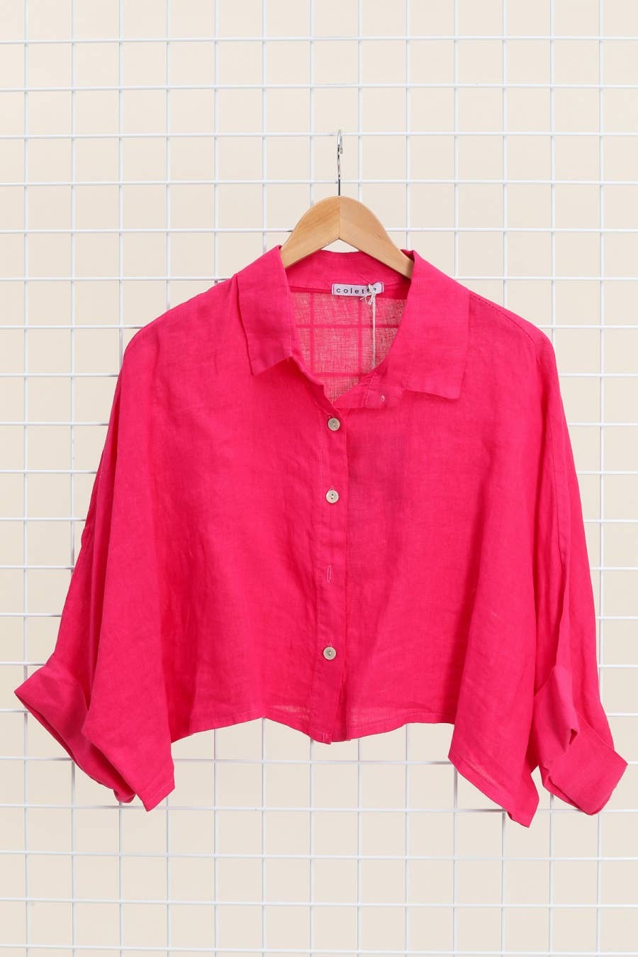 la maison des fibres naturelles - Wholesale Button Down Shirt - Women's - Linen crop shirt 83263 100% linen28