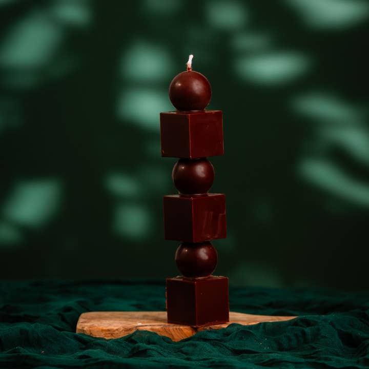 Allure CA - Wholesale Pillar Candle - Square Stack Luxe Candle – Sculptural Elegance in Color3