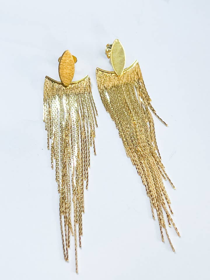 Boucles d'oreilles à franges effilées en V pour la vente par We R Brand