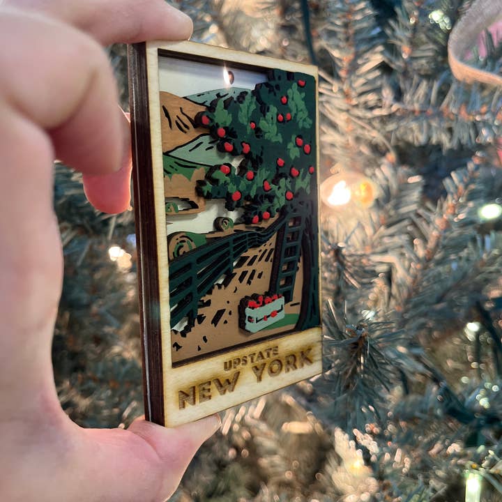 Lionheart Graphics - Wholesale Ornament - Upstate NY Painted Wood Ornament | Christmas Souvenir1