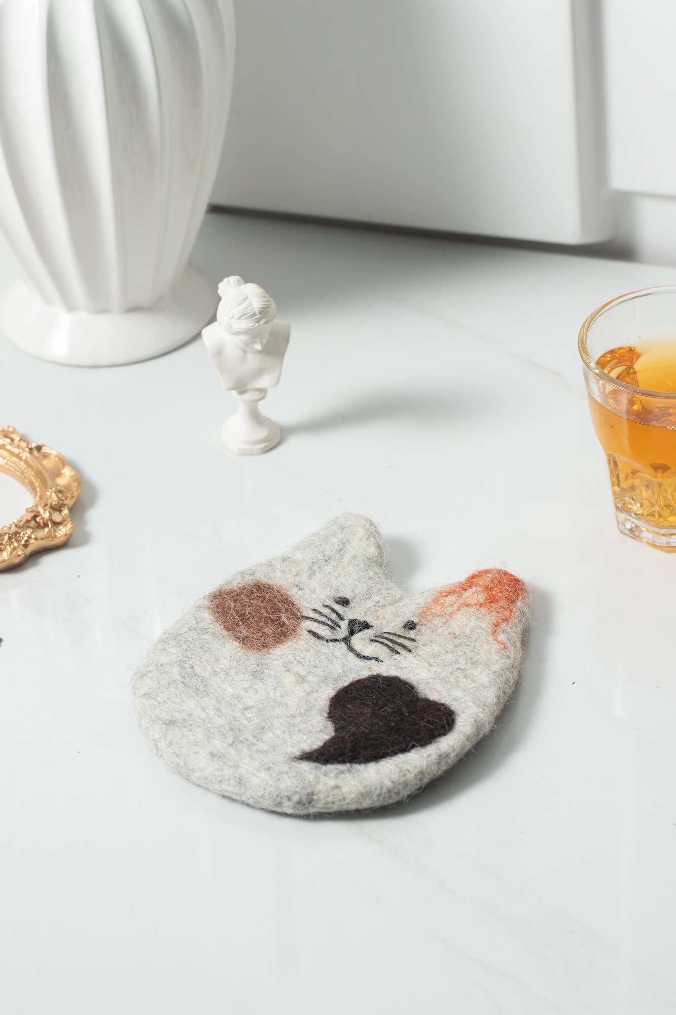 Sparkle Being - Wholesale Coasters - Handmade Felt Coffee Cup Mug Table Mat Coasters - Fatty Cat1