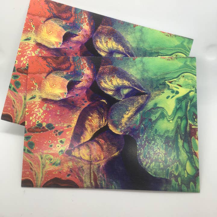 The Kiss art postcard for wholesale by Annie Kyla Bennett Art