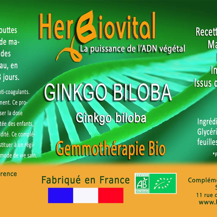 HERBIOVITAL - Vendita all'ingrosso Vitamine/integratori orali - Ginkgo biloba biologico - Il macerato delle funzioni cognitive