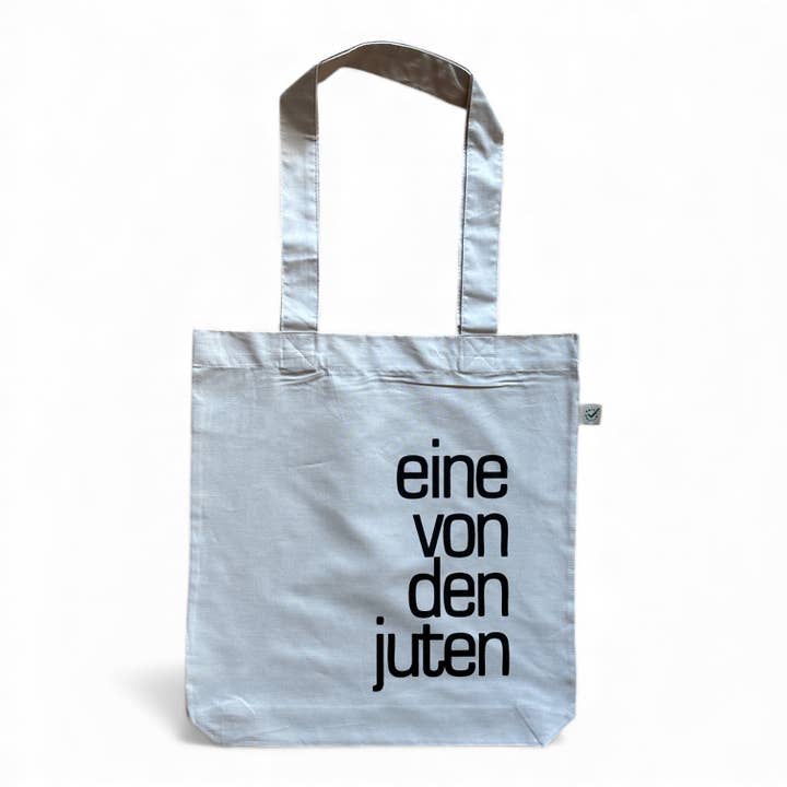 Bio Tote Bag „eine von den juten“ – Stofftasche Light Beige für den Großhandel von ilovemixtapes