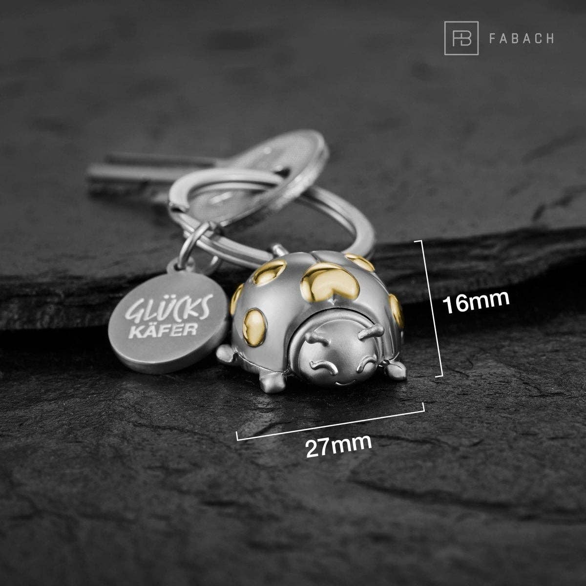 FABACH – Die Schlüsselanhänger-Schmiede - Wholesale Keychain - Unisex - “Glückkäfer” ladybird keyring “Marie” with engraving - lovely lucky charm with heart8