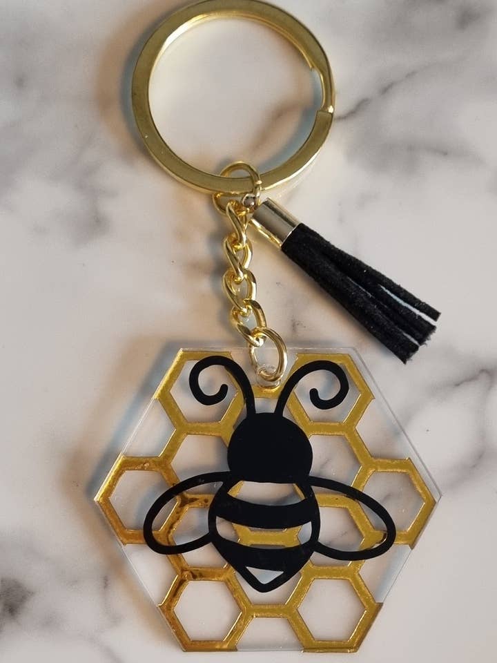 Llavero abeja nido de abeja para venta al por mayor de Aka Designs