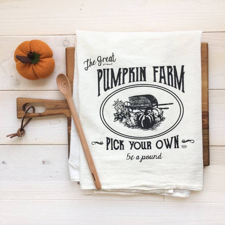 Pumpkin Farm Tea Towel for wholesale by Perfect Day Print Co
