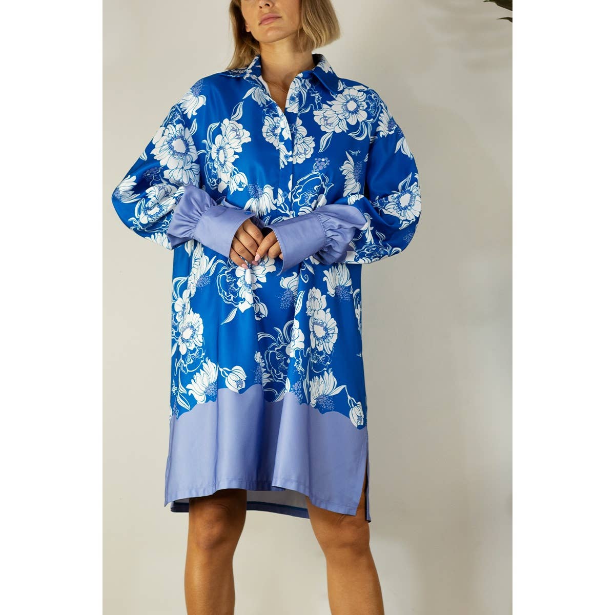 BLU ABITO CHEMISIER STAMPA BOARDER in vendita all'ingrosso su Faire6