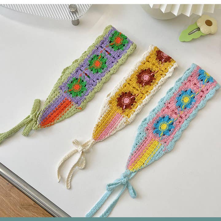 Funkyrel® Atzbranding Limited - Wholesale Fashion Headband - Women's - Handmade Crochet Daisy Headband - Summer's Perfect Accessory