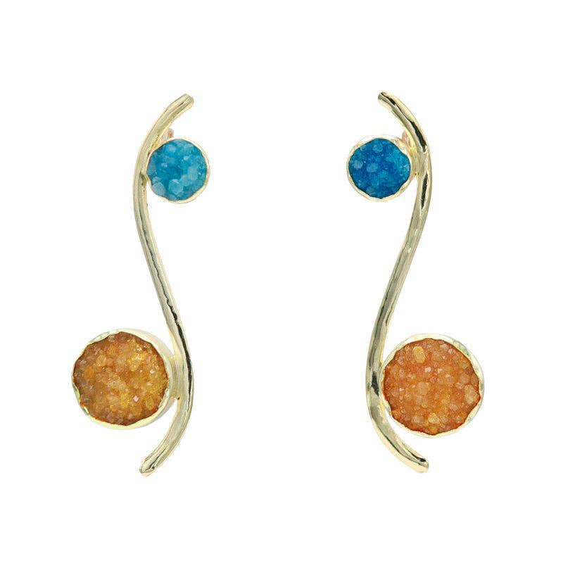 ACUS - Wholesale Dangle Earrings - Isis Turquoise and Orange Earrings0