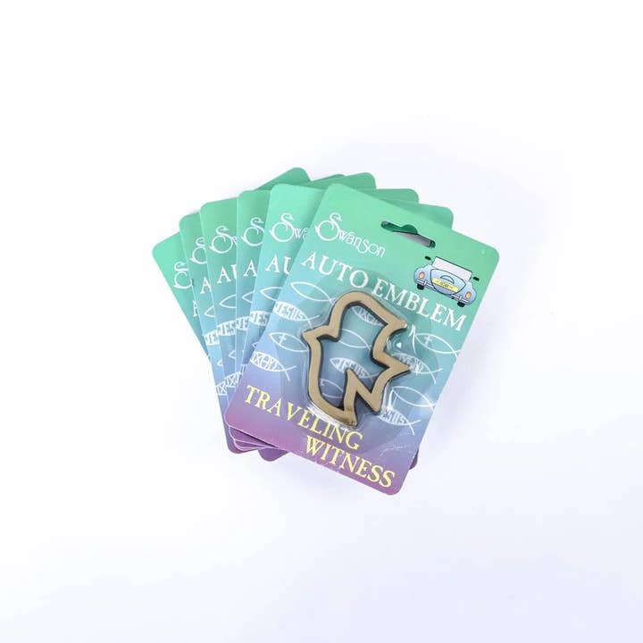 Swanson Christian Products - Wholesale Car Decorative Charm - Unisex - Auto Emblem - Dove - Gold - Pack of 61