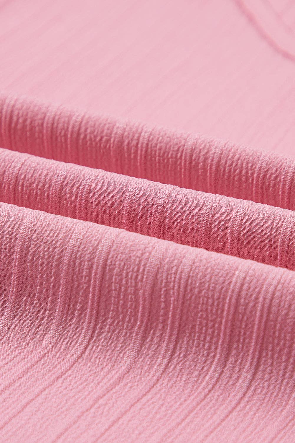 Fersken Blossom Capri flæset halværmet V-hals tekstureret top for engroshandel på Faire4