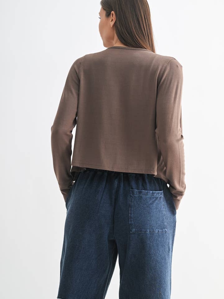 Mono B - Wholesale Sweatshirt - Women's - Charming Ballet Tie-Front Sweater6