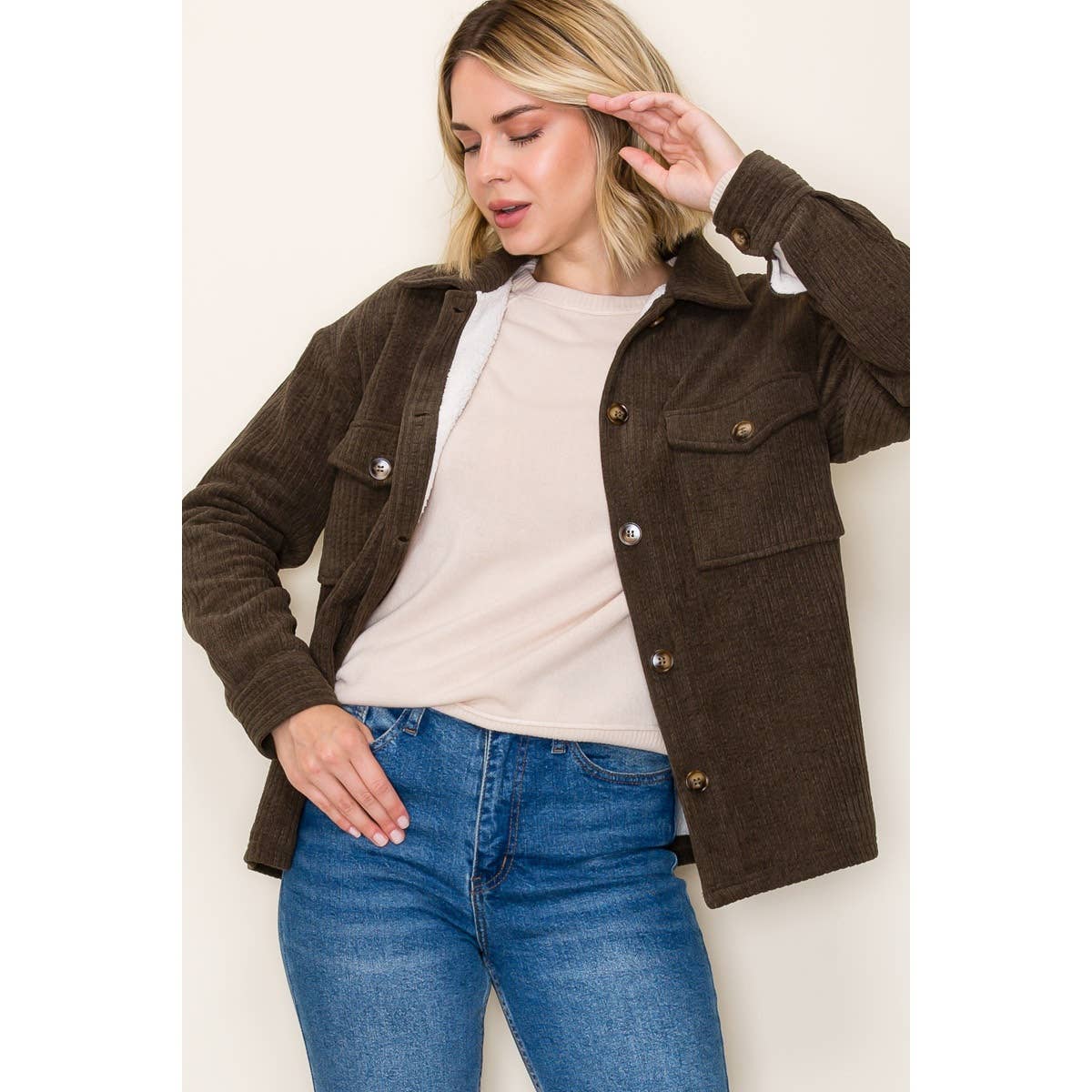 STACCATO - Wholesale Jas - Dames - CORDUROY JAS MET BONTRAND2