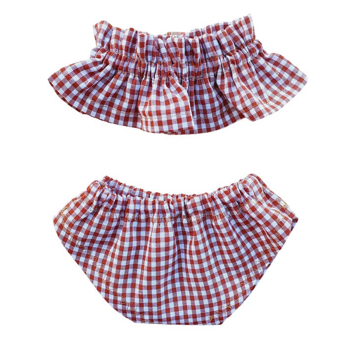 Vichy Brick Froufrou Swimsuit for wholesale by Maman Poule et Papa Coq