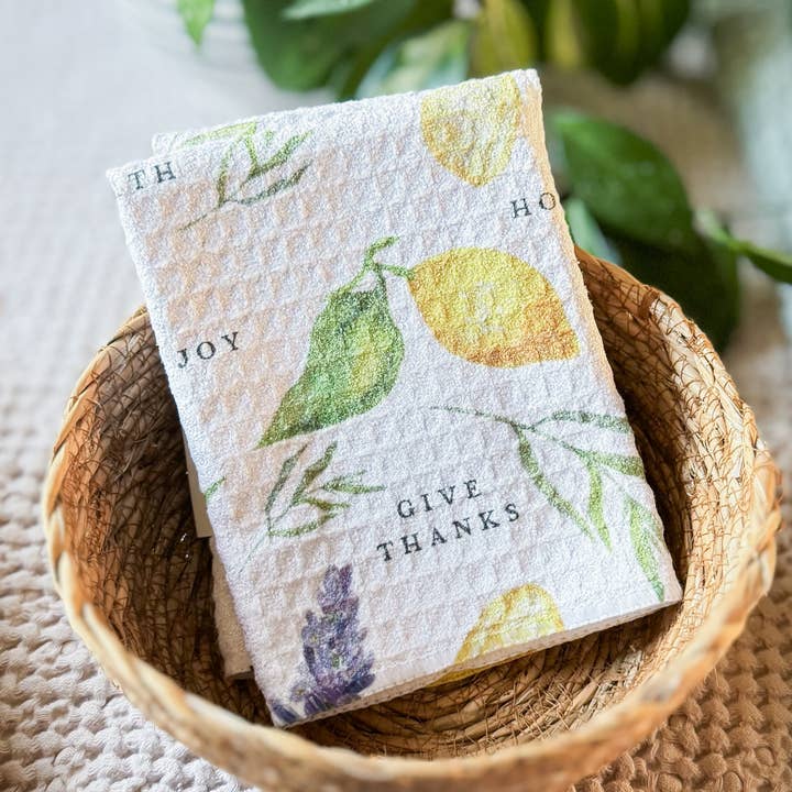 Give Thanks Christian Microfiber Kitchen Dish Towel for wholesale by Faith & Life Christian Brands