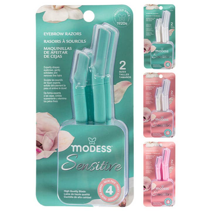 Deluxe Import Trading - Wholesale Eyebrow razor/shaper - Modess Eyebrow Razor 4Pack