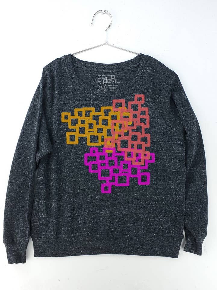 Pull à col rond en mélange tri-matière Squares Agnes pour la vente par Go To Devil