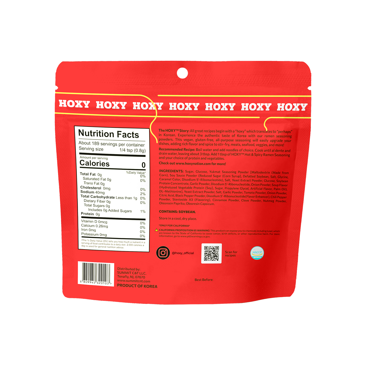 HOXY™ Korean Seasoning Powders - Wholesale Ramen - HOXY™ Ramen Seasoning Hot & Spicy Chicken Flavor No-MSG1