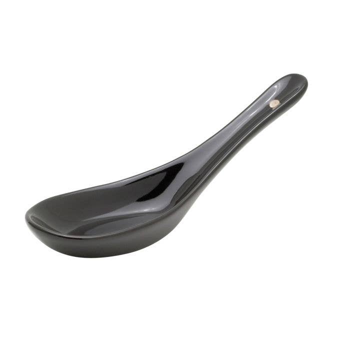 HIC - Harold Import Co. - Wholesale Kitchen Tool/Gadget - Helen's Asian KitchenSoup Spoon, Ceramic, Black0