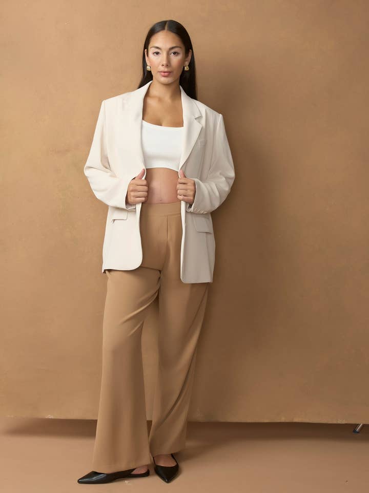 Wide Leg Pleated Maternity Pants for wholesale by Soon Maternity