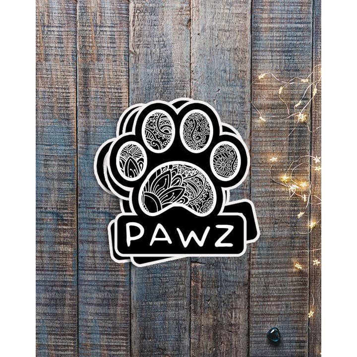 PAWZ - Wholesale Sticker - White Floral Print Vinyl Sticker