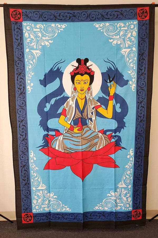 GREENROOTS USA LLC - Wholesale Tapestry/Textile - Quan Yin Multi Color Tapestry 54x86"0