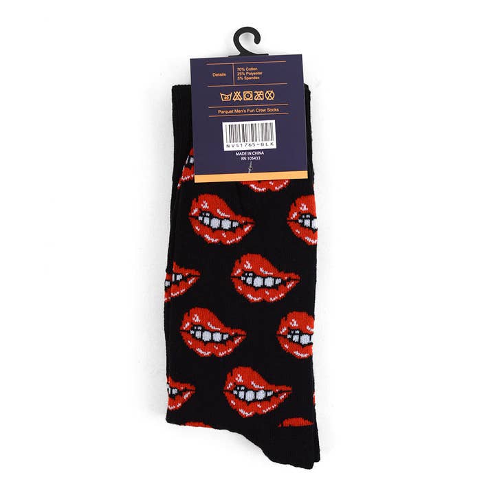 Selini New York - Wholesale Socks - Men's - Men's Sexy Lip Bite Novelty Socks NVS1765
