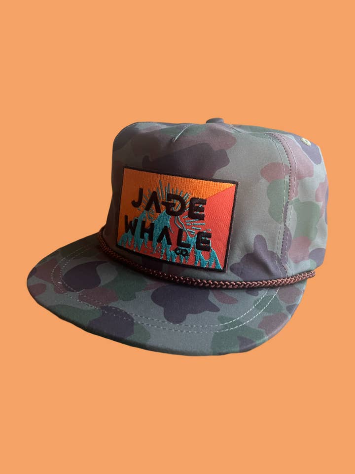 JW Aloha Rope Cap-Frog Skin Camo/Green for wholesale by Jade Whale Co.