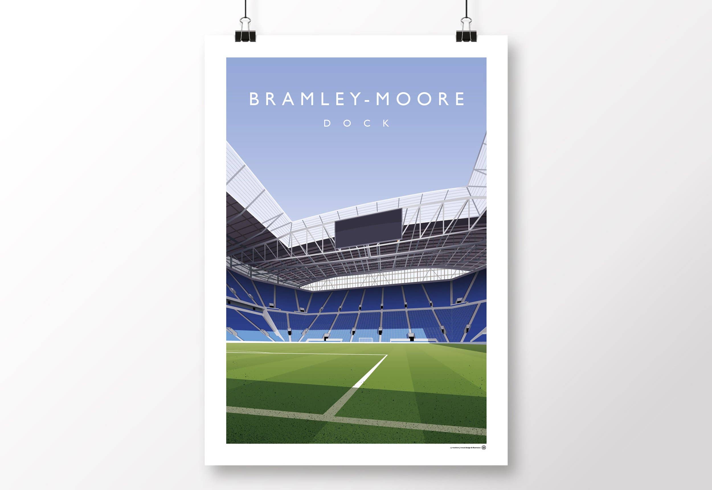 Matthew J I Wood Design & Illustration - Vendita all'ingrosso Poster - Poster dello Stadio Everton Bramley-Moore Dock1